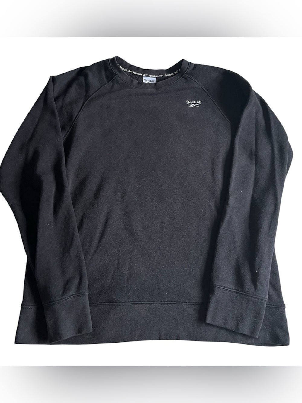 Reebok Y2K‎ Vintage Sweatshirt Mens Large Black Crewneck Fleece Pullover 90s